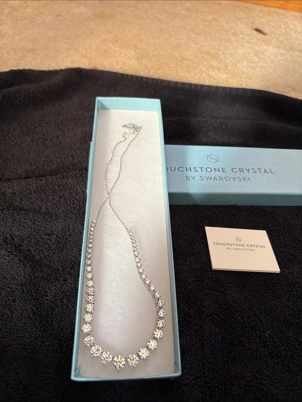 Touchstone Crystal by Swarovski Silver Clear Crystal Statement Necklace